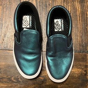 Metallic Teal Vans-  Comfy Cush